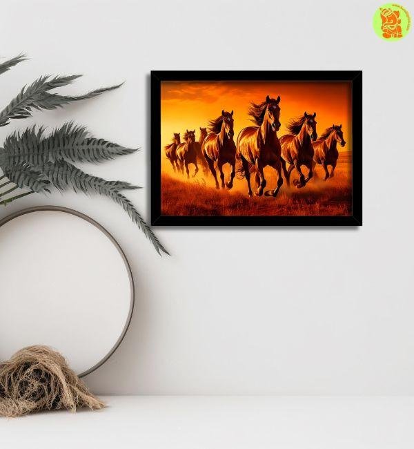 7 horses photo frame for strength vastu direction south small 7 horses photo frame for strength | vastu direction south