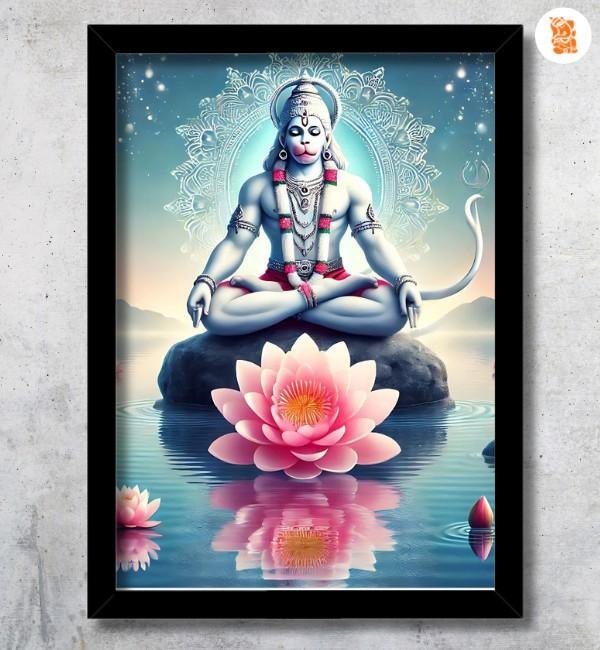 meditating hanuman photo frame to reduce anger aggression meditating hanuman photo frame to reduce anger & aggression