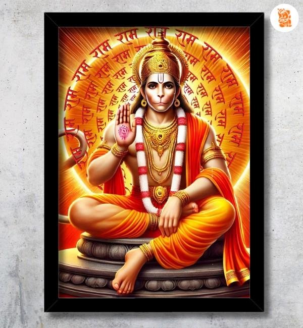 sitting hanumanji giving ashirwad photo frame for humility sitting hanumanji giving ashirwad photo frame for humility