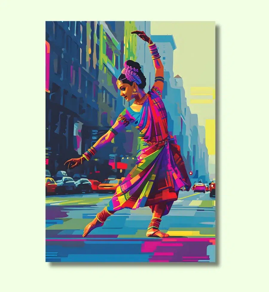 bharatanatyam dancer street art poster 30x45 cm photo image design drawing bharatanatyam dancer street art poster – 30x45 cm photo