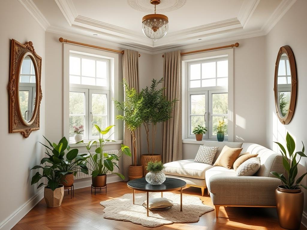 Vastu remedies for east facing houses showing crystal placement and mirrors Vastu remedies for east facing houses showing crystal placement and mirrors