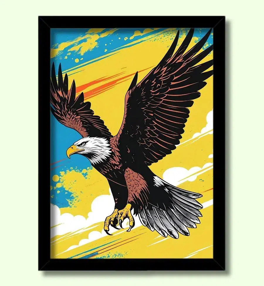 energized eagle photo frame buy eagle painting vastu online large energized eagle photo frame | buy eagle painting vastu online