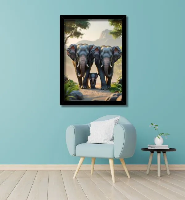 energized elephant photo frame vastu hd image for home small energized elephant photo frame | vastu hd image for home