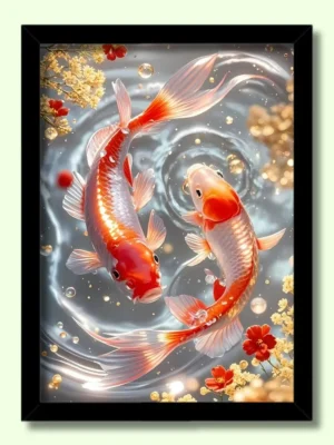 energized koi fish photo frame | vastu photo for home decor