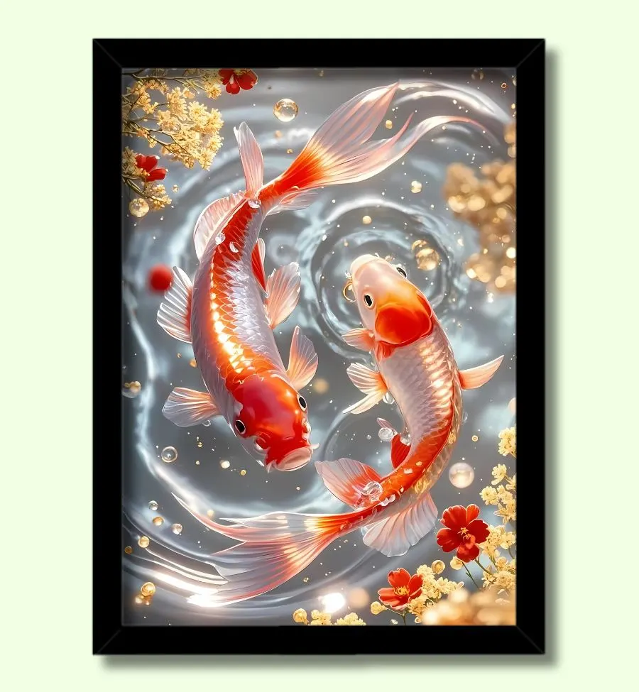 energized koi fish photo frame vastu photo for home decor large energized koi fish photo frame | vastu photo for home decor