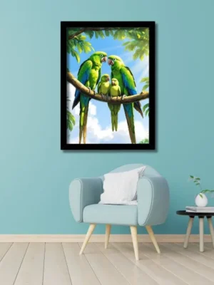 energized parrot photo frame | vastu wall painting for home energized parrot photo frame | vastu wall painting for home
