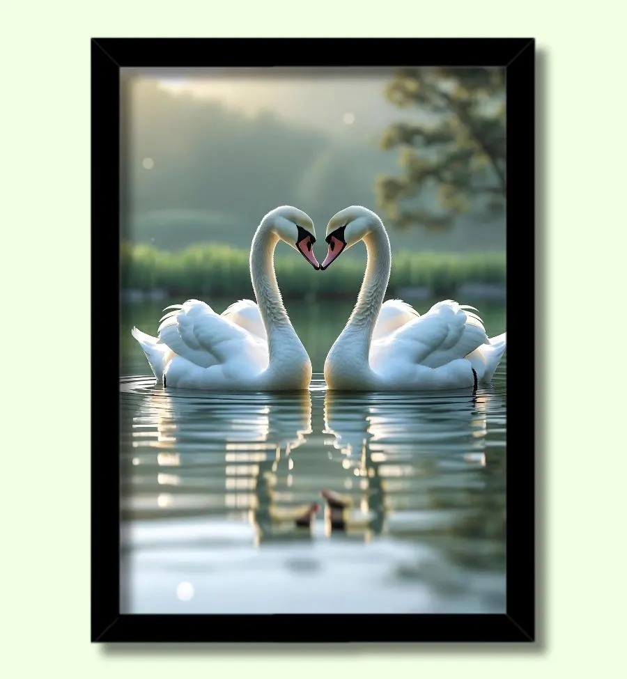 energized swan photo frame vastu photo for peaceful home large energized swan photo frame | vastu photo for peaceful home