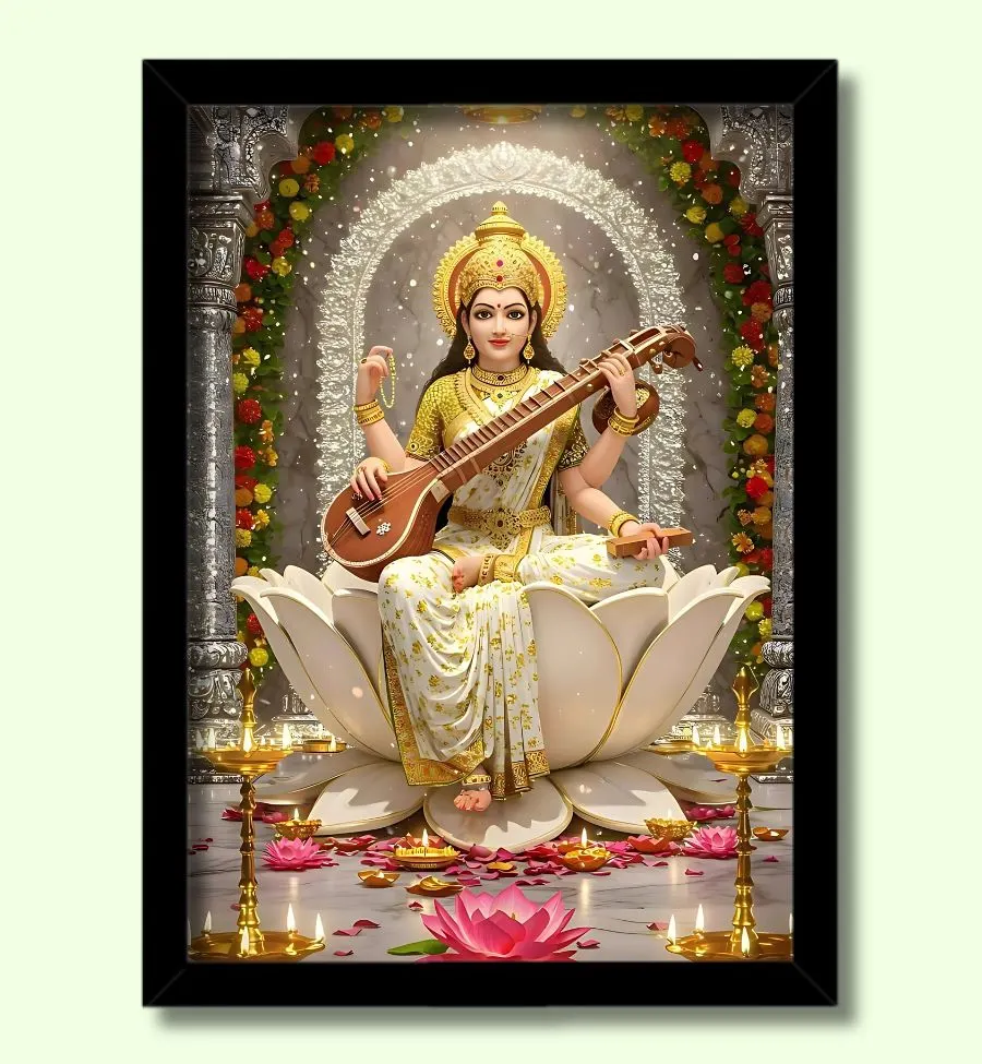 mata saraswati photo frame big size maa saraswati hd photo large mata saraswati photo frame big size | maa saraswati hd photo