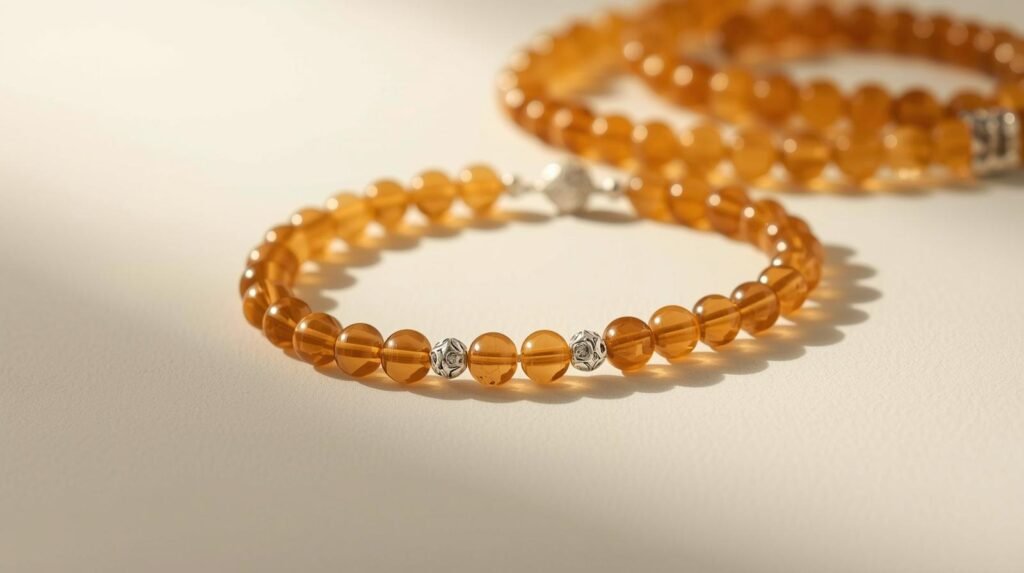 citrine stone bracelet and mala product display image citrine stone, bracelet and mala product display image