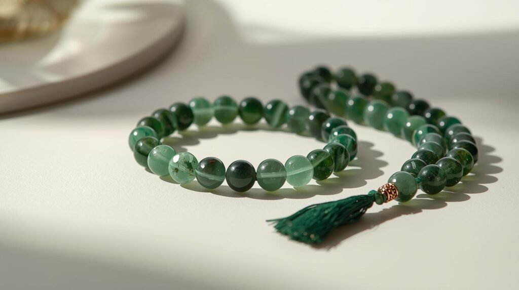 green aventurine stone bracelet and mala product display image green aventurine stone, bracelet and mala product display image